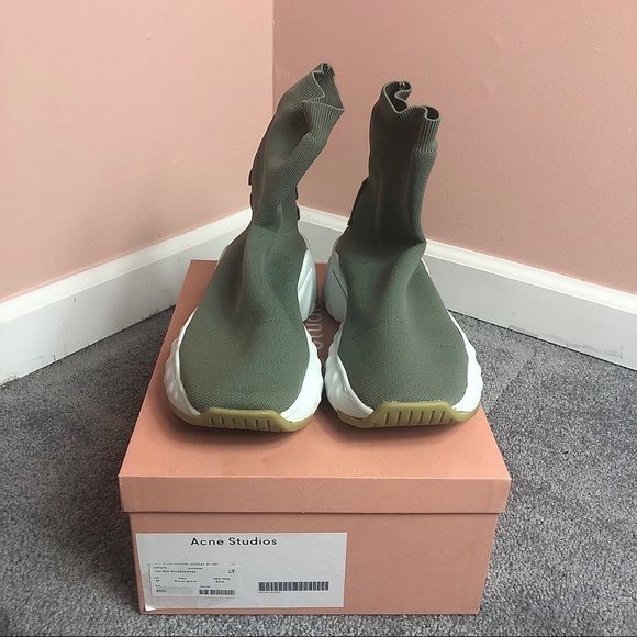 Acne Studios leather-appliquéd high-top sneakers - Picture 4 of 5